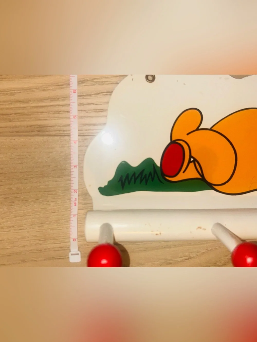 Vintage Walt Disney’s Winnie the Pooh Wall Rack with Hook Rods